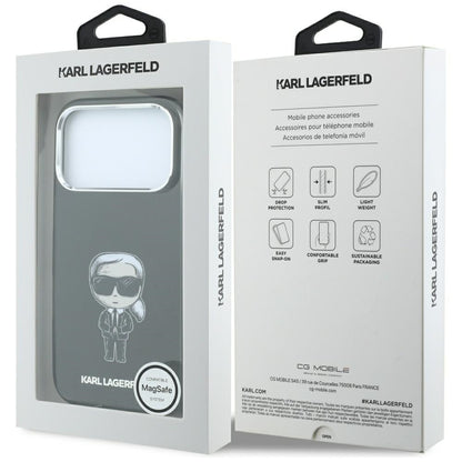 MagSafe Case for Apple iPhone 18 Pro / 17 Pro, Karl Lagerfeld, HC IML Ikonik Sketch Print, Black
