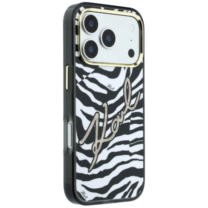 MagSafe Case for Apple iPhone 18 Pro / 17 Pro, Karl Lagerfeld, HC IML Signature Zebra Glitter Gold, Black