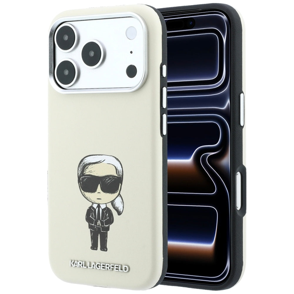 MagSafe Case for Apple iPhone 18 Pro / 17 Pro, Karl Lagerfeld, Ikonik Sketch, Beige
