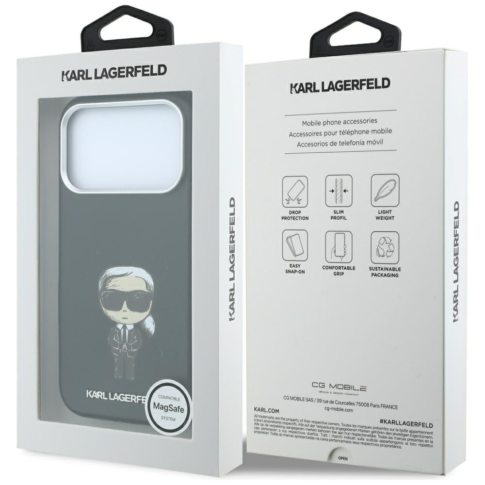 MagSafe Case for Apple iPhone 18 Pro / 17 Pro, Karl Lagerfeld, Ikonik Sketch, Black