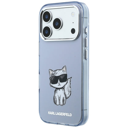 MagSafe Case for Apple iPhone 18 Pro / 17 Pro, Karl Lagerfeld, IML Choupette Body Sketch Print, Blue