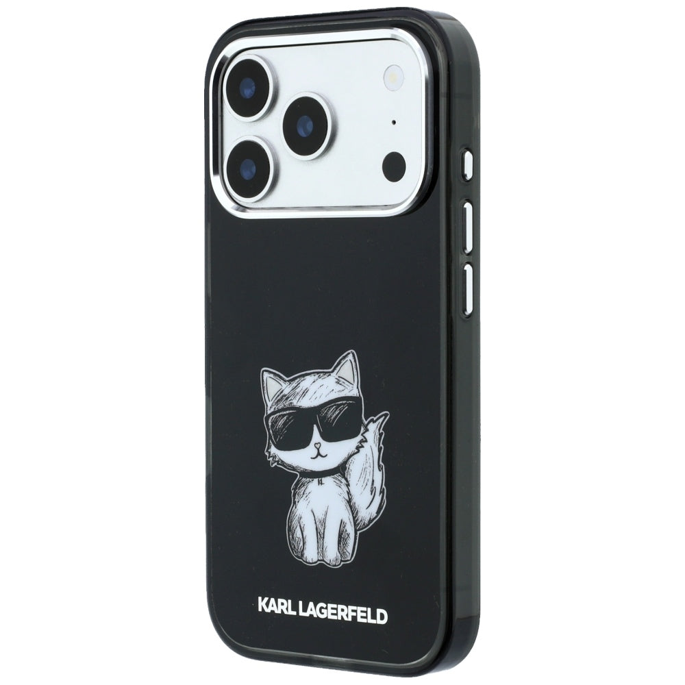 MagSafe Case for Apple iPhone 18 Pro / 17 Pro, Karl Lagerfeld, IML Choupette Body Sketch Print, Black