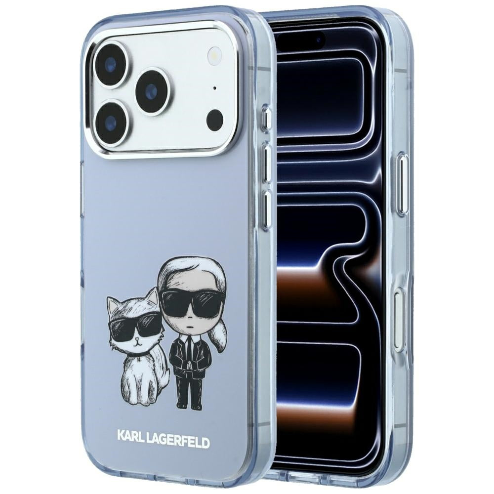 MagSafe Case for Apple iPhone 18 Pro / 17 Pro, Karl Lagerfeld, IML KC Bodies Sketch Print, Blue