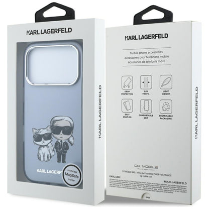 MagSafe Case for Apple iPhone 18 Pro / 17 Pro, Karl Lagerfeld, IML KC Bodies Sketch Print, Blue