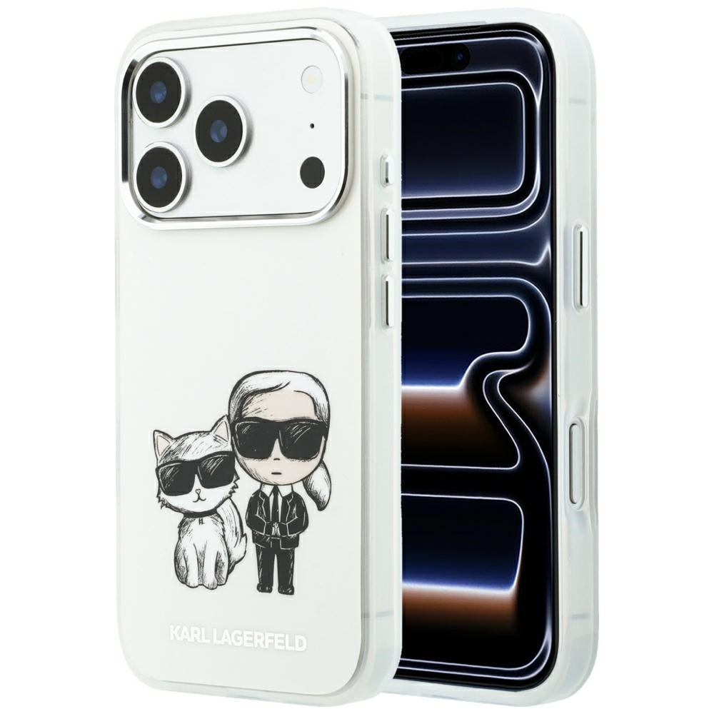 MagSafe Case for Apple iPhone 18 Pro / 17 Pro, Karl Lagerfeld, IML KC Bodies Sketch Print, Beige