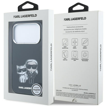 MagSafe Case for Apple iPhone 18 Pro / 17 Pro, Karl Lagerfeld, IML KC Bodies Sketch Print, Black