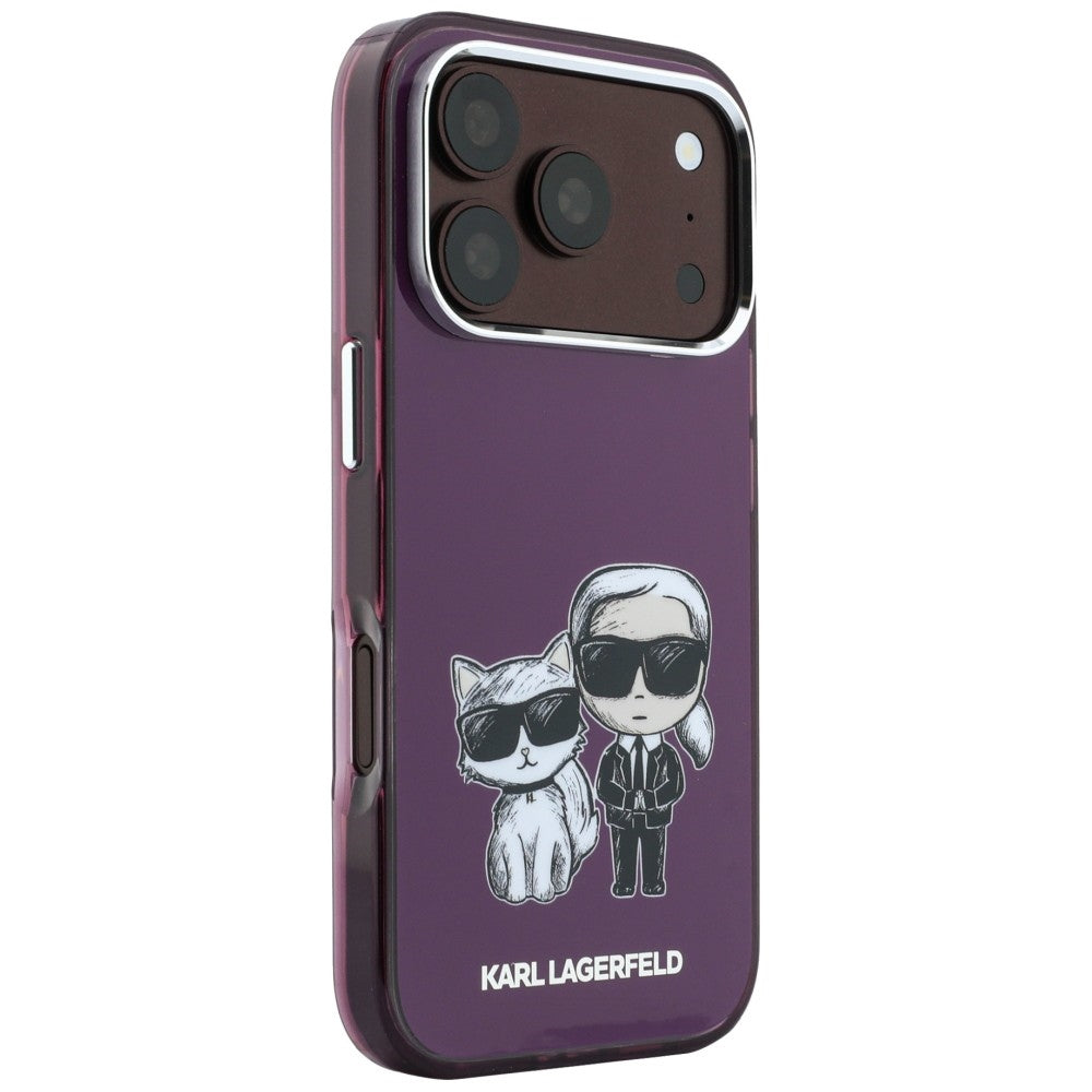 MagSafe Case for Apple iPhone 18 Pro / 17 Pro, Karl Lagerfeld, IML KC Bodies Sketch Print, Burgundy