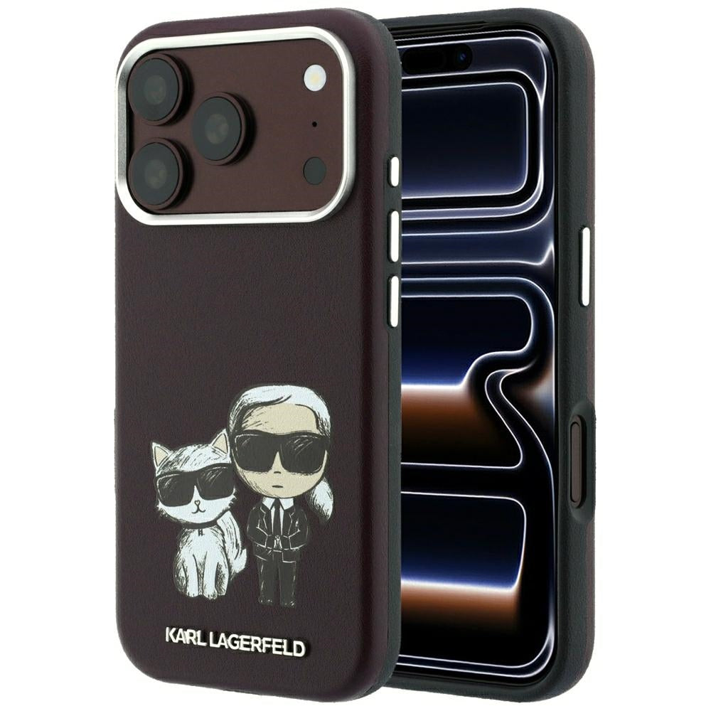 MagSafe Case for Apple iPhone 18 Pro / 17 Pro, Karl Lagerfeld, KC Bodies Sketch, Burgundy
