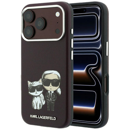 MagSafe Case for Apple iPhone 18 Pro / 17 Pro, Karl Lagerfeld, KC Bodies Sketch, Burgundy