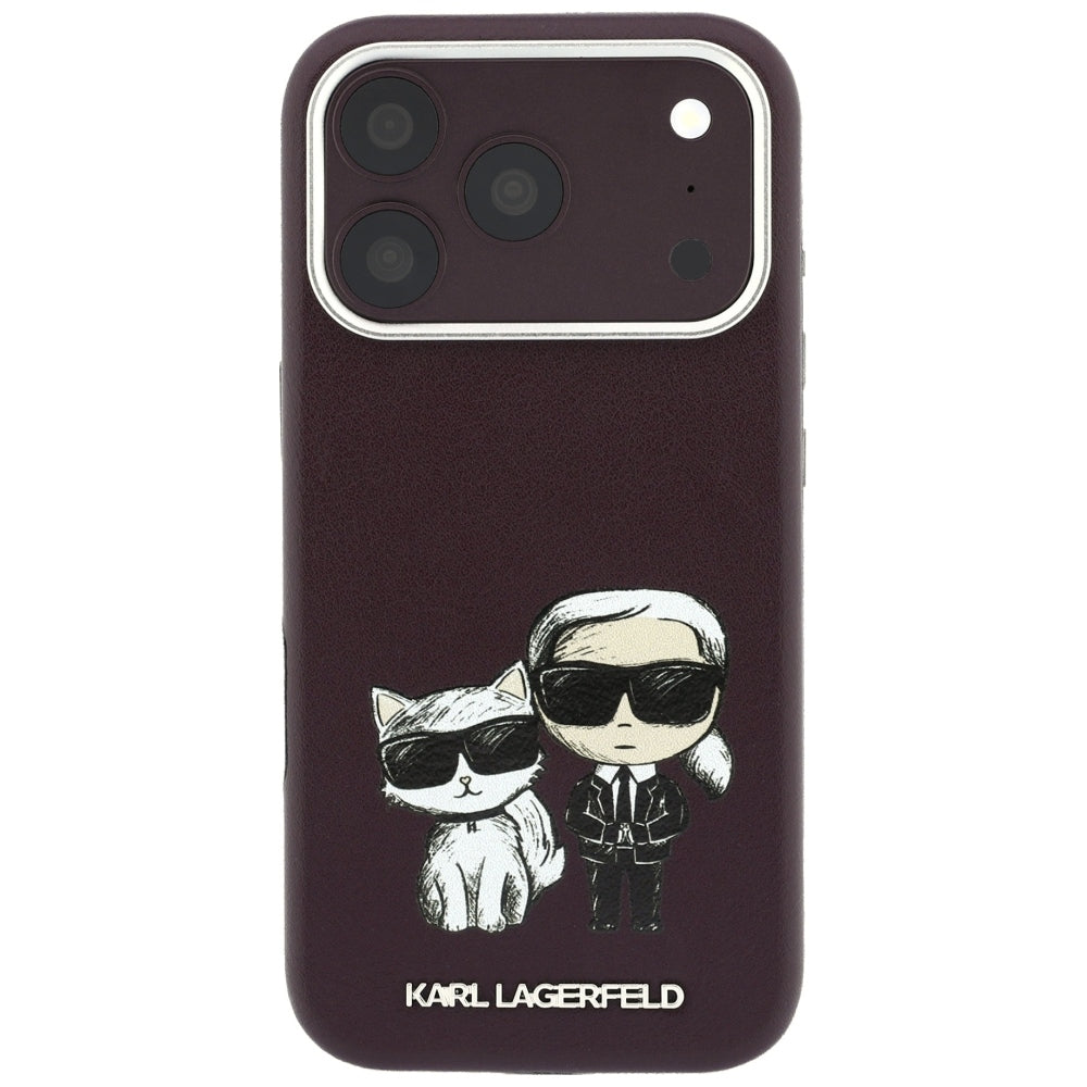 MagSafe Case for Apple iPhone 18 Pro / 17 Pro, Karl Lagerfeld, KC Bodies Sketch, Burgundy