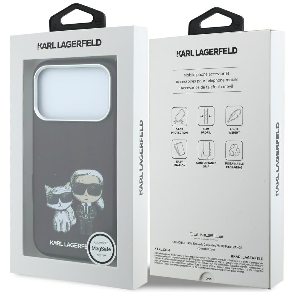 MagSafe Case for Apple iPhone 18 Pro / 17 Pro, Karl Lagerfeld, KC Bodies Sketch, Burgundy