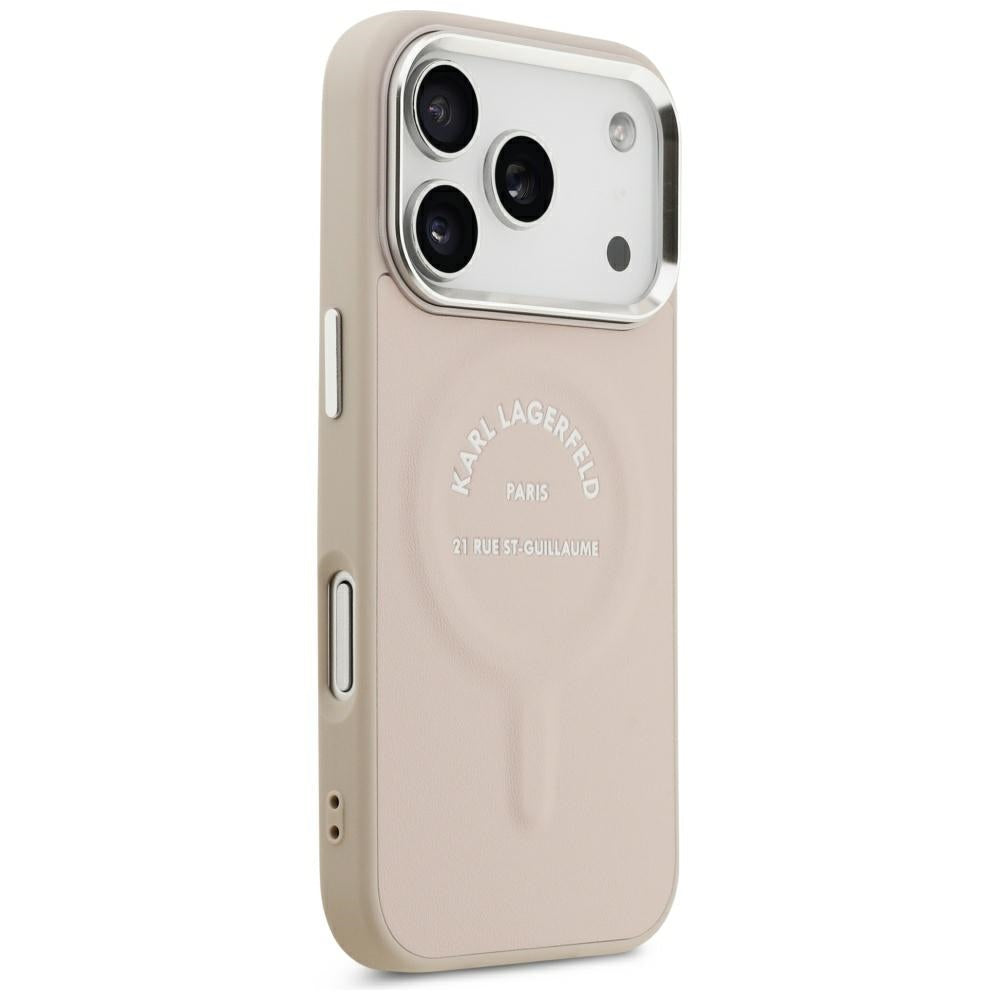 MagSafe Case for Apple iPhone 18 Pro / 17 Pro, Karl Lagerfeld, Ring Karl RSG Logo, Pink