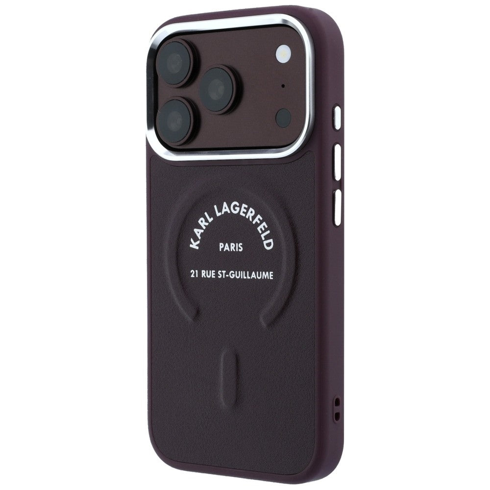 MagSafe Case for Apple iPhone 18 Pro / 17 Pro, Karl Lagerfeld, Ring Karl RSG Logo, Burgundy