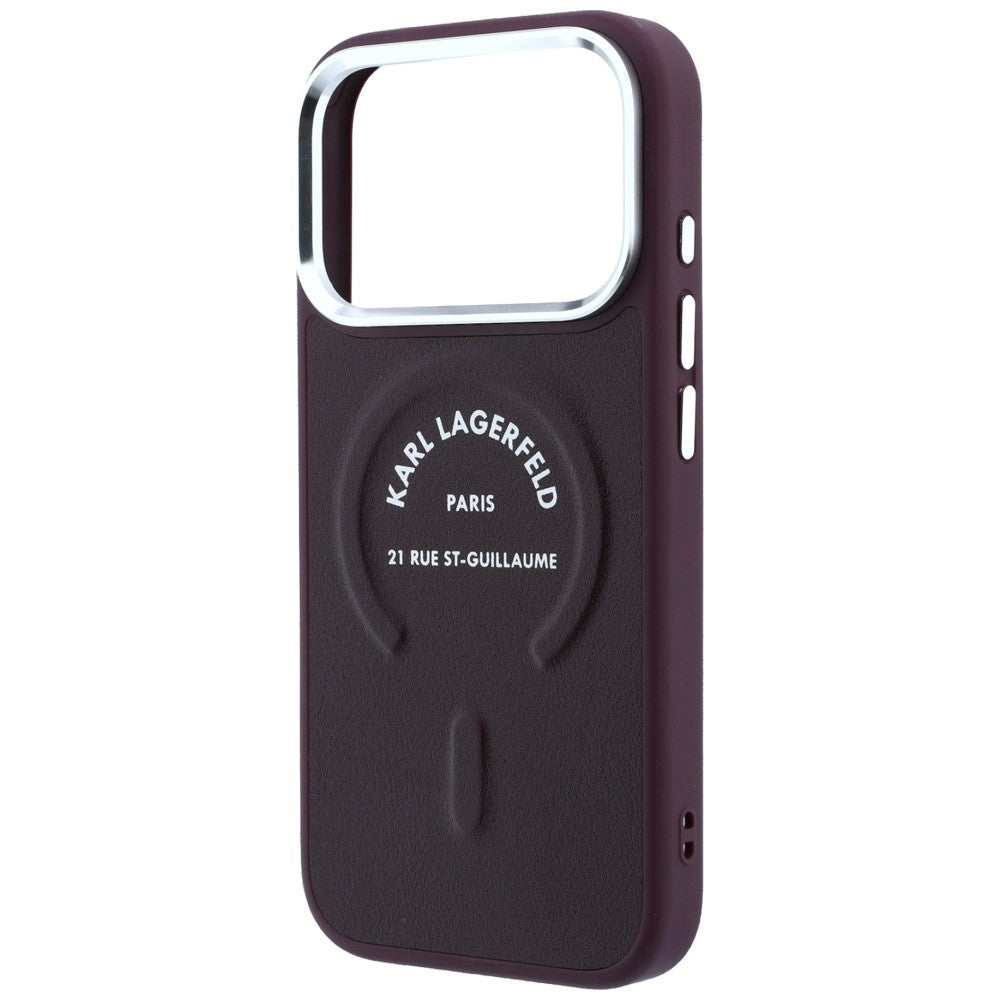 MagSafe Case for Apple iPhone 18 Pro / 17 Pro, Karl Lagerfeld, Ring Karl RSG Logo, Burgundy