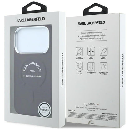 MagSafe Case for Apple iPhone 18 Pro / 17 Pro, Karl Lagerfeld, Ring Karl RSG Logo, Burgundy