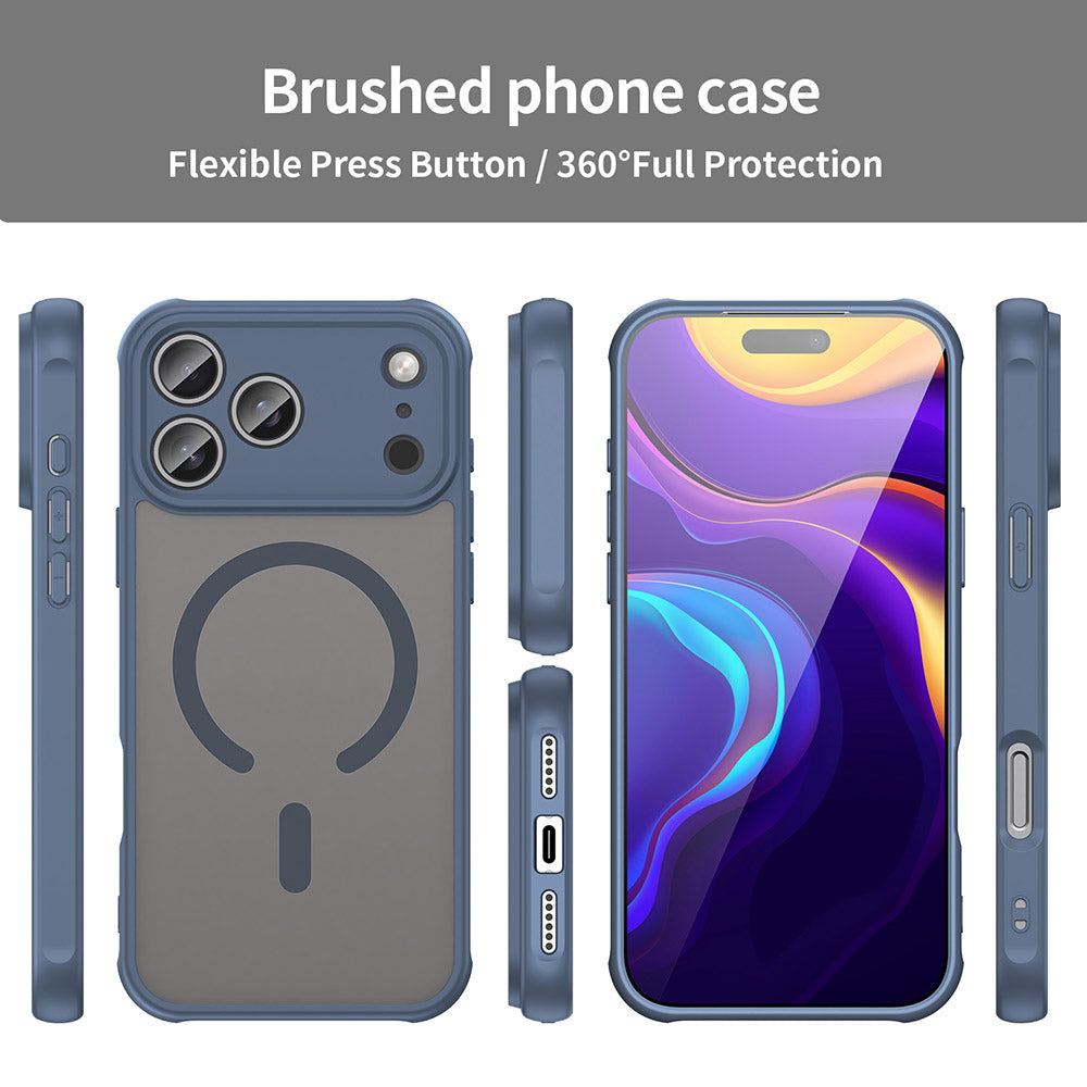 MagSafe Case for Apple iPhone 18 Pro / 17 Pro, Techsuit, HaloFrost II, Navy Blue