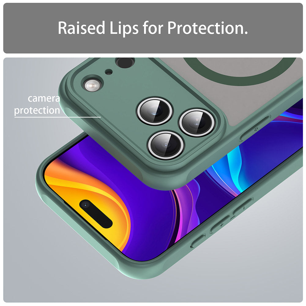 MagSafe Case for Apple iPhone 18 Pro / 17 Pro, Techsuit, HaloFrost II, Green