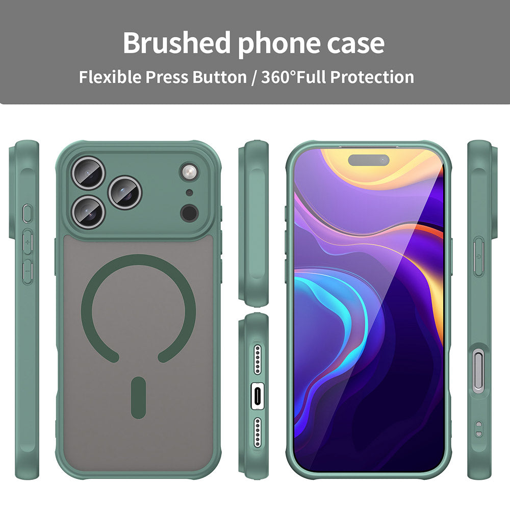 MagSafe Case for Apple iPhone 18 Pro / 17 Pro, Techsuit, HaloFrost II, Green