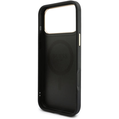 MagSafe Case for Apple iPhone 18 Pro Max / 17 Pro Max, Guess, 4G Cardslot & Big Strap, Black