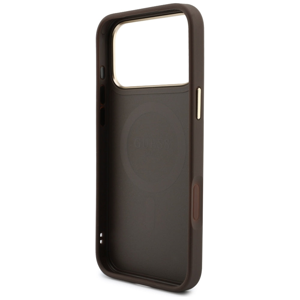 MagSafe Case for Apple iPhone 18 Pro Max / 17 Pro Max, Guess, 4G Cardslot, Brown