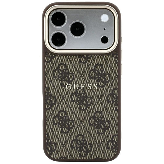 MagSafe Case for Apple iPhone 18 Pro Max / 17 Pro Max, Guess, 4G Embossed Classic, Brown