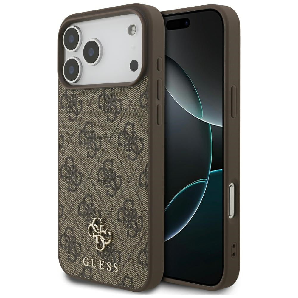MagSafe Case for Apple iPhone 18 Pro Max / 17 Pro Max, Guess, 4G Small and Classic, Brown