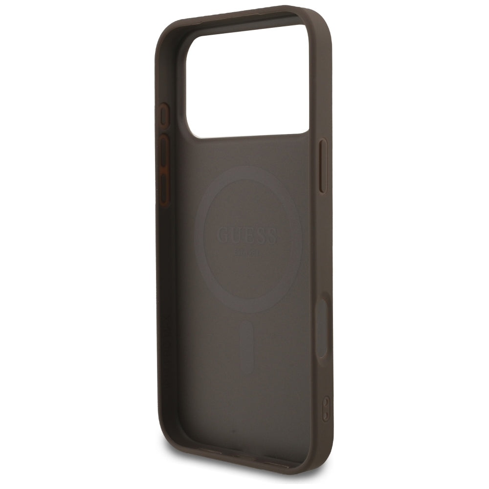 MagSafe Case for Apple iPhone 18 Pro Max / 17 Pro Max, Guess, 4G Small and Classic, Brown