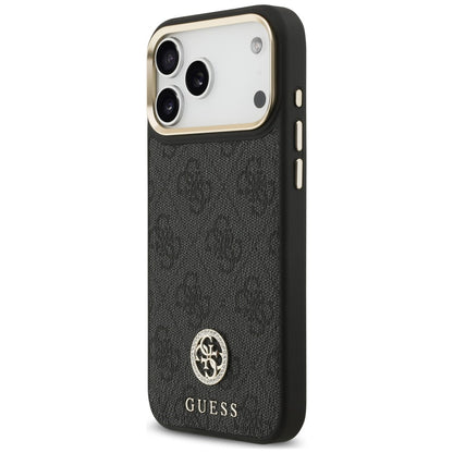 MagSafe Case for Apple iPhone 18 Pro Max / 17 Pro Max, Guess, 4G Strass Logo, Black