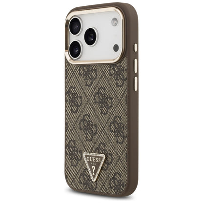 MagSafe Case for Apple iPhone 18 Pro Max / 17 Pro Max, Guess, 4G Triangle Logo, Brown