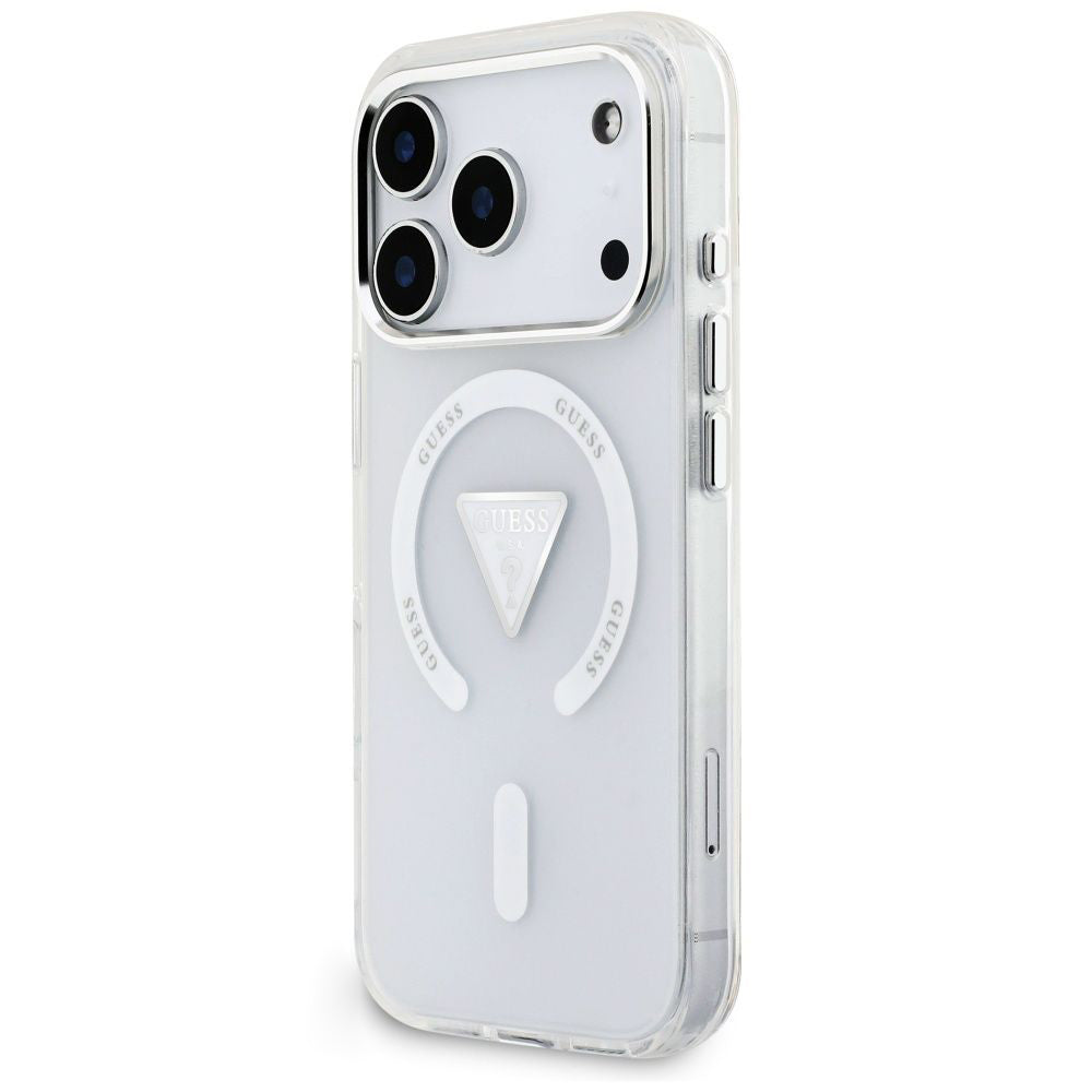MagSafe Case for Apple iPhone 18 Pro Max / 17 Pro Max, Guess, IML Gradient Triangle Logo, Transparent