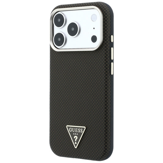 MagSafe Case for Apple iPhone 18 Pro Max / 17 Pro Max, Guess, Kevlar Triangle Logo, Brown