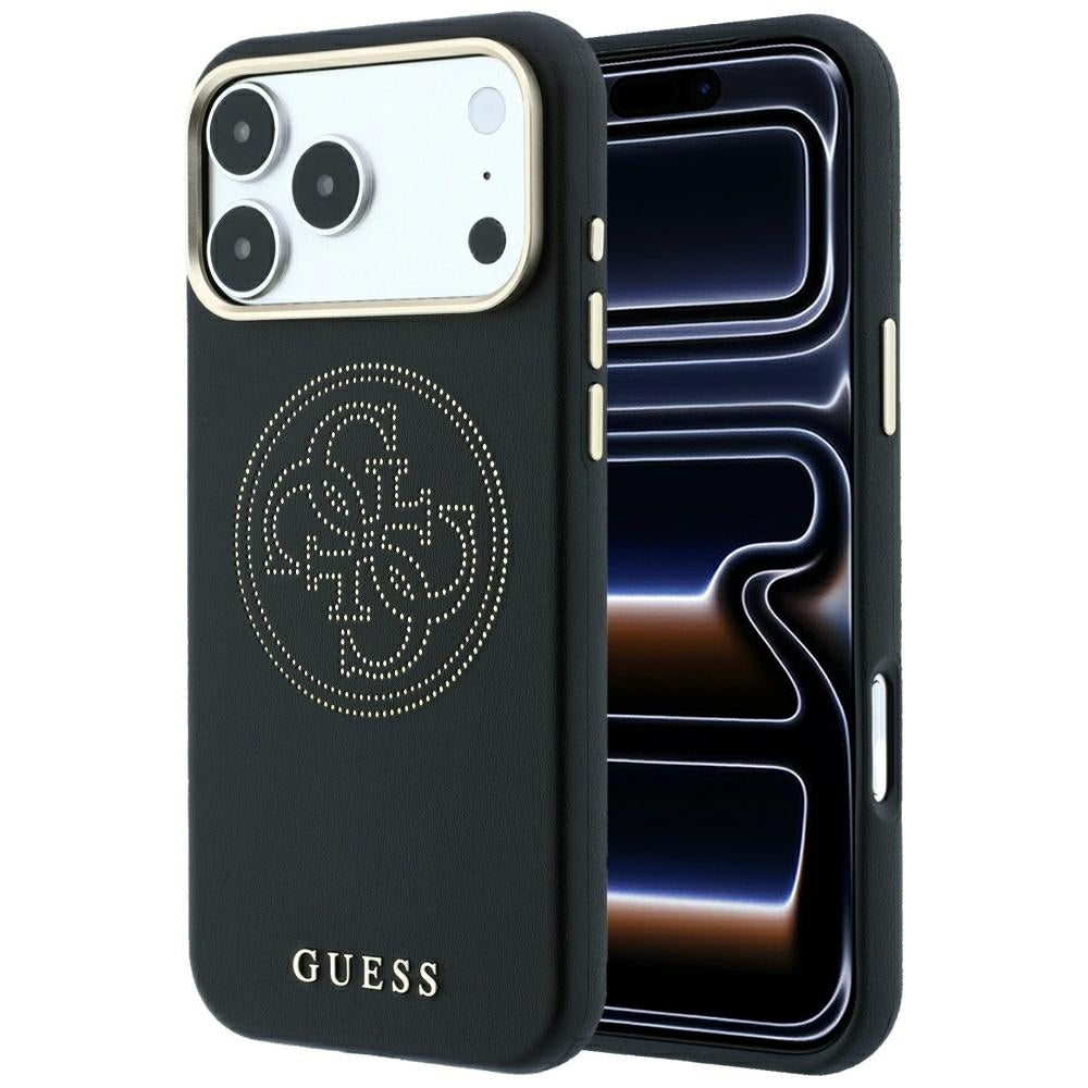 MagSafe Case for Apple iPhone 18 Pro Max / 17 Pro Max, Guess, Perforated 4G, Black