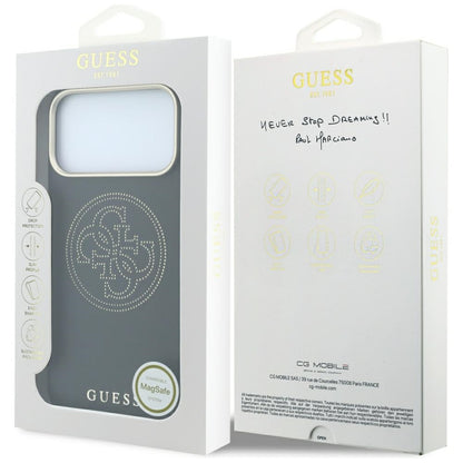 MagSafe Case for Apple iPhone 18 Pro Max / 17 Pro Max, Guess, Perforated 4G, Black