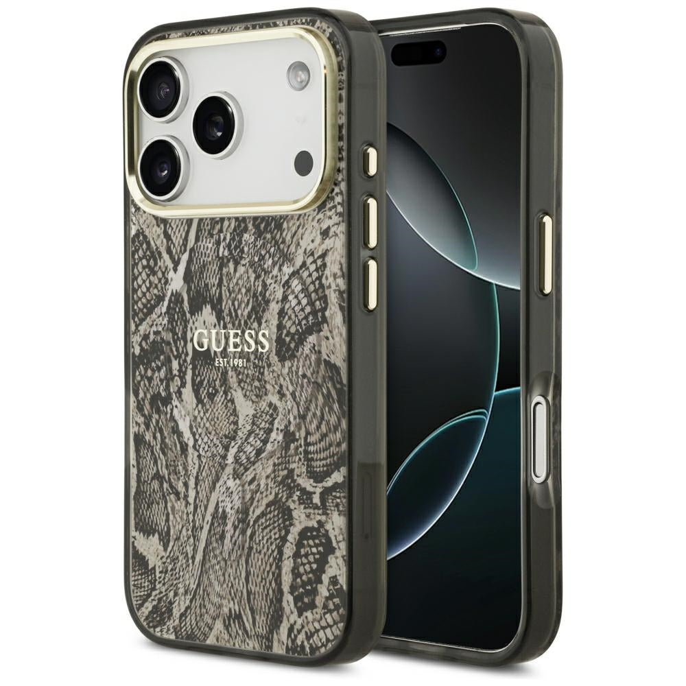 MagSafe Case for Apple iPhone 18 Pro Max / 17 Pro Max, Guess, Python Pattern, Brown