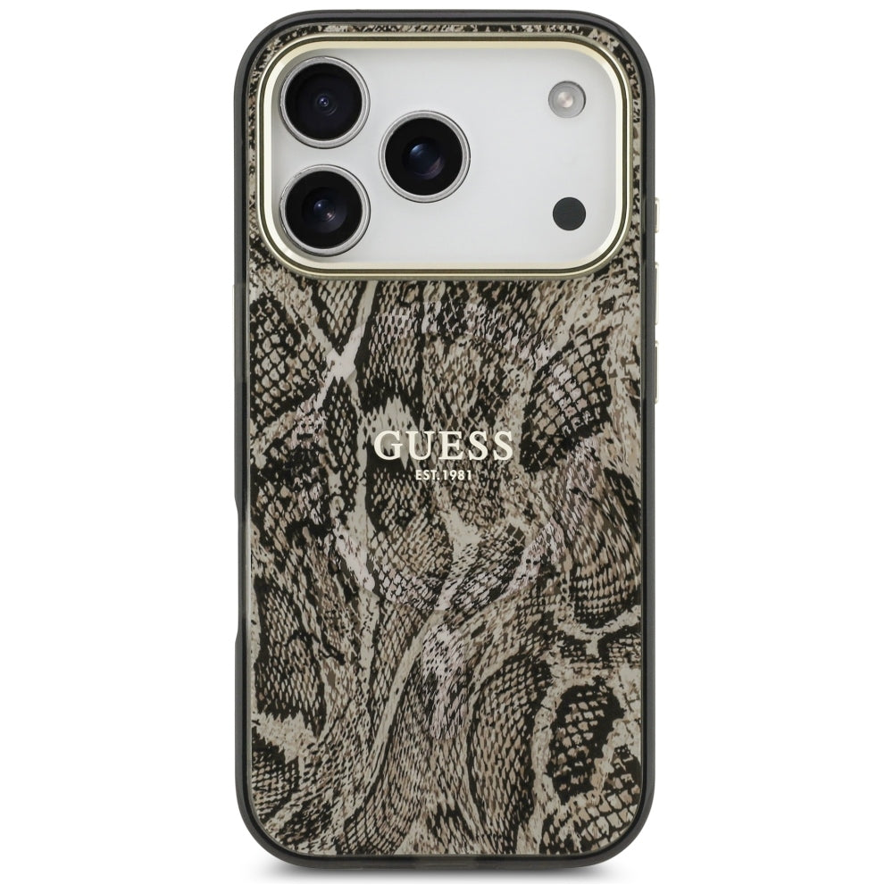 MagSafe Case for Apple iPhone 18 Pro Max / 17 Pro Max, Guess, Python Pattern, Brown