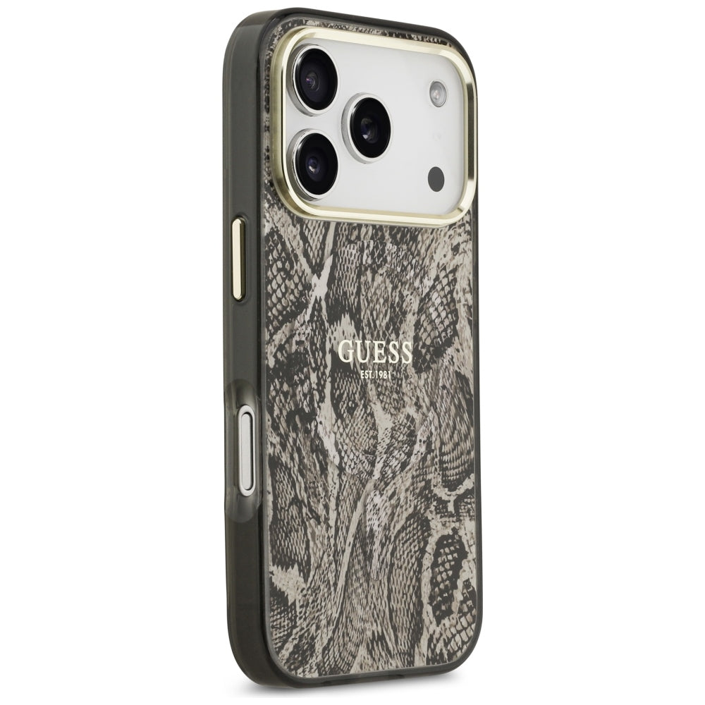 MagSafe Case for Apple iPhone 18 Pro Max / 17 Pro Max, Guess, Python Pattern, Brown