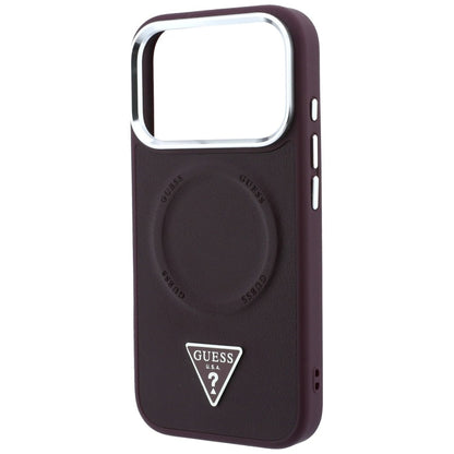 MagSafe Case for Apple iPhone 18 Pro Max / 17 Pro Max, Guess, Triangle Logo, Burgundy