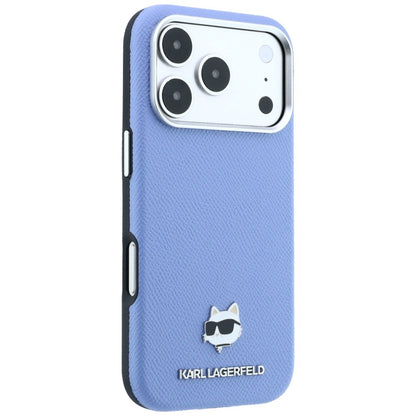 MagSafe Case for Apple iPhone 18 Pro Max / 17 Pro Max, Karl Lagerfeld, Grained Choupette Head, Blue