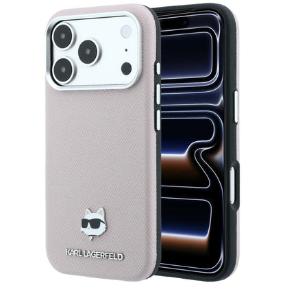 MagSafe Case for Apple iPhone 18 Pro Max / 17 Pro Max, Karl Lagerfeld, Grained Choupette Head, Pink