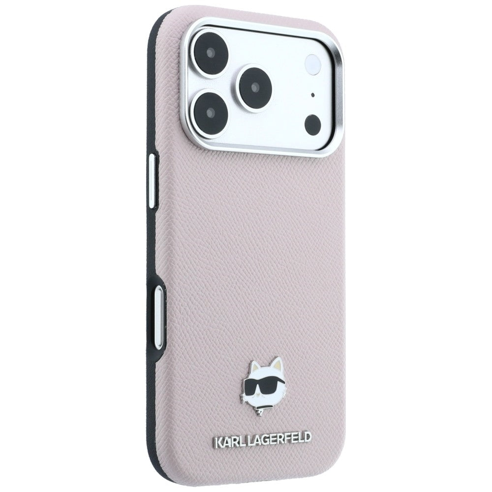 MagSafe Case for Apple iPhone 18 Pro Max / 17 Pro Max, Karl Lagerfeld, Grained Choupette Head, Pink