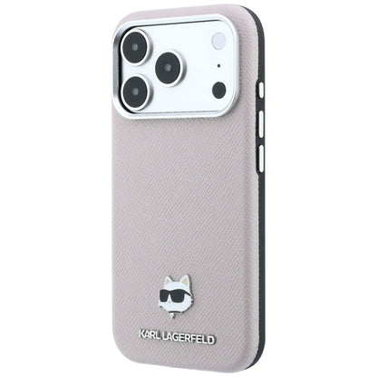 MagSafe Case for Apple iPhone 18 Pro Max / 17 Pro Max, Karl Lagerfeld, Grained Choupette Head, Pink