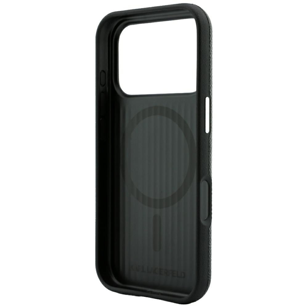 MagSafe Case for Apple iPhone 18 Pro Max / 17 Pro Max, Karl Lagerfeld, Grained Embossed Ring, Black