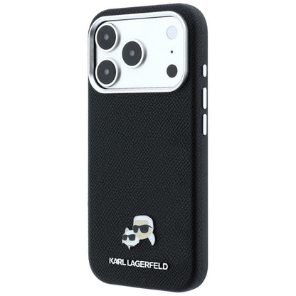 MagSafe Case for Apple iPhone 18 Pro Max / 17 Pro Max, Karl Lagerfeld, Grained KC Heads, Black