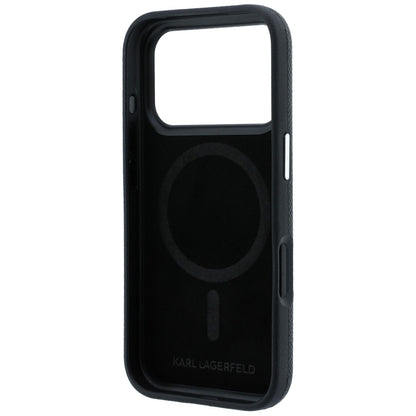 MagSafe Case for Apple iPhone 18 Pro Max / 17 Pro Max, Karl Lagerfeld, Grained KC Heads, Black
