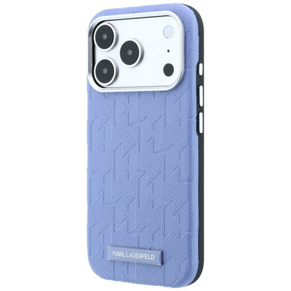 MagSafe Case for Apple iPhone 18 Pro Max / 17 Pro Max, Karl Lagerfeld, Grained Mono Resin Logo, Blue