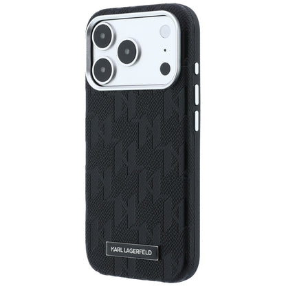 MagSafe Case for Apple iPhone 18 Pro Max / 17 Pro Max, Karl Lagerfeld, Grained Mono Resin Logo, Black