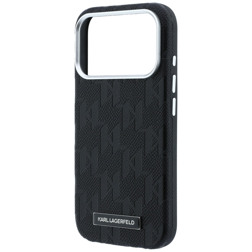 MagSafe Case for Apple iPhone 18 Pro Max / 17 Pro Max, Karl Lagerfeld, Grained Mono Resin Logo, Black