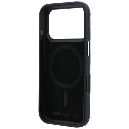 MagSafe Case for Apple iPhone 18 Pro Max / 17 Pro Max, Karl Lagerfeld, Grained Mono Resin Logo, Black