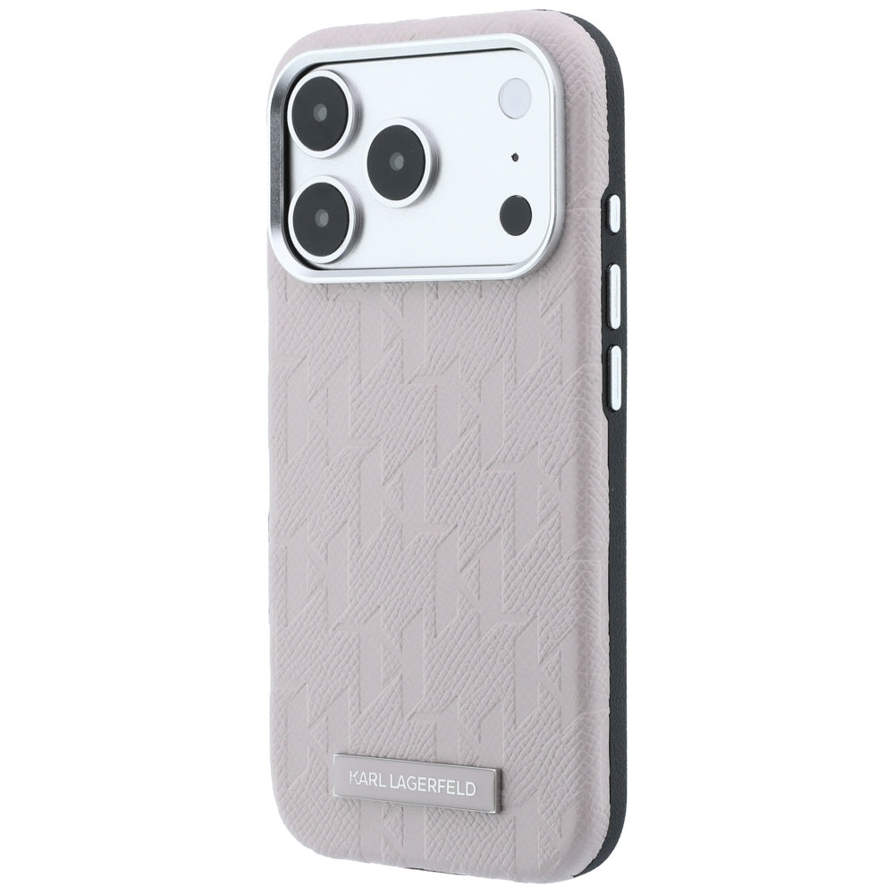 MagSafe Case for Apple iPhone 18 Pro Max / 17 Pro Max, Karl Lagerfeld, Grained Mono Resin Logo, Pink