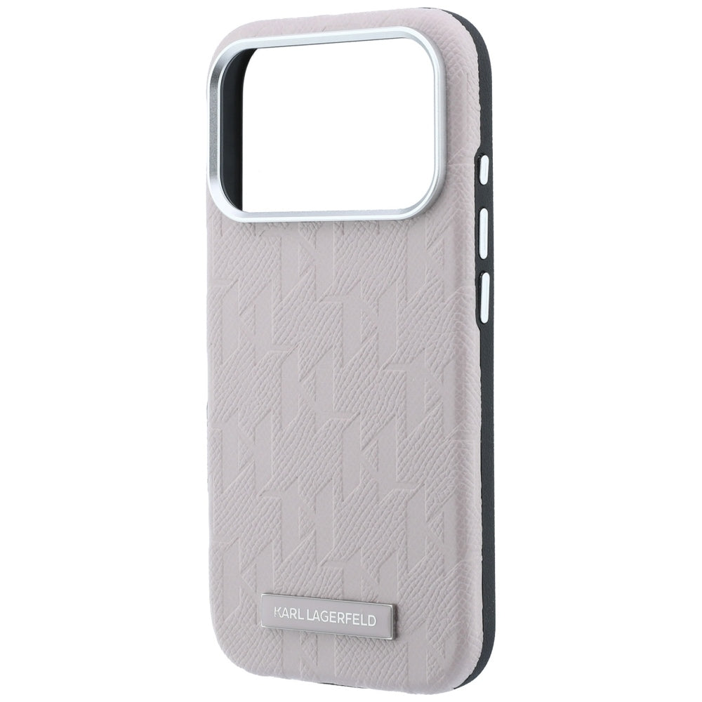 MagSafe Case for Apple iPhone 18 Pro Max / 17 Pro Max, Karl Lagerfeld, Grained Mono Resin Logo, Pink